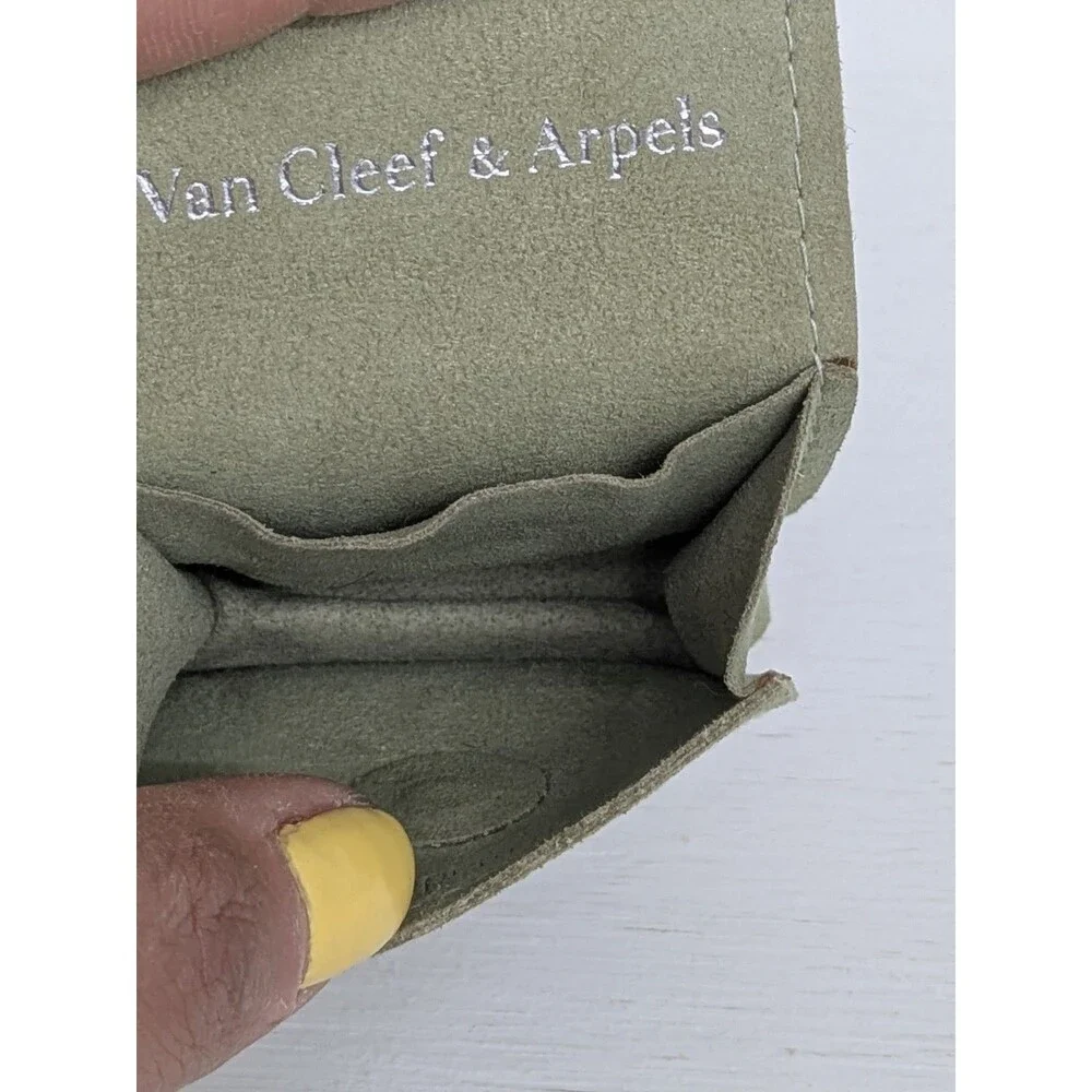 Authentic VAN CLEEF & ARPELS VCA Green Suede Style Jewelry Travel Pouch Bag